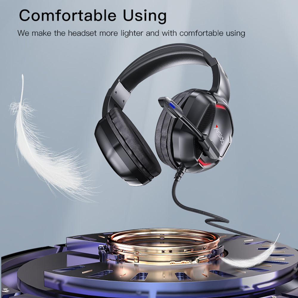 YESIDO EK01 Stereo Sound Gaming Headset Hovedtelefon med mikrofon og LED-lysdesign YESIDO EK01 Stereo Sound Gaming Headset Hovedtelefon med mikrofon og LED-lysdesign